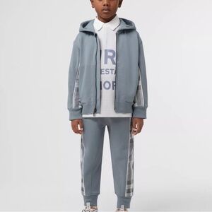 Kids Gray Burberry Tracksuit Set